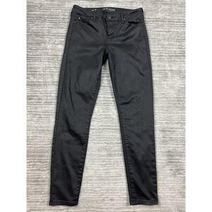 CP Jeans‎ Juniors 7 Black Skinny Denim Leather Look Cotton Blend Casual